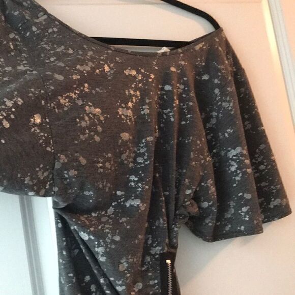 NEW Aqua - Grey Silver Black Dress w Zip - Small - Picture 3 of 5